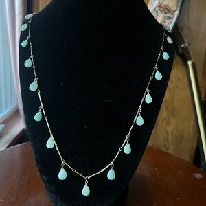 Banana Republic Seafoam green Teardrop dangle necklace